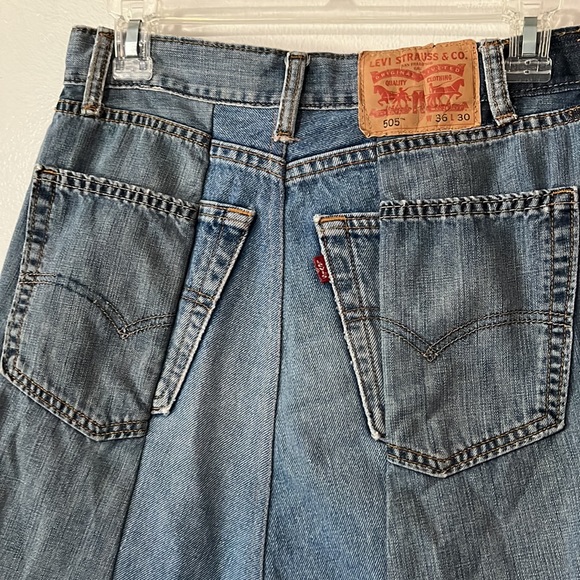 Urban Renewal Recycled Levi’s Two-Tone Patched Vintage Denim Mini Skirt - Picture 8 of 8